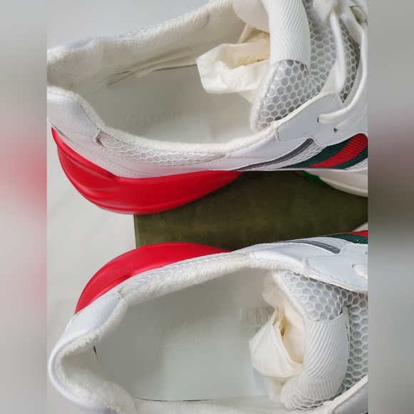 NEW GUCCI RHYTON EPILOGUE 'WHITE RED GREEN REFLECTIVE' MEN'S | GUCCI SIZE 12.5 - Picture 12 of 13
